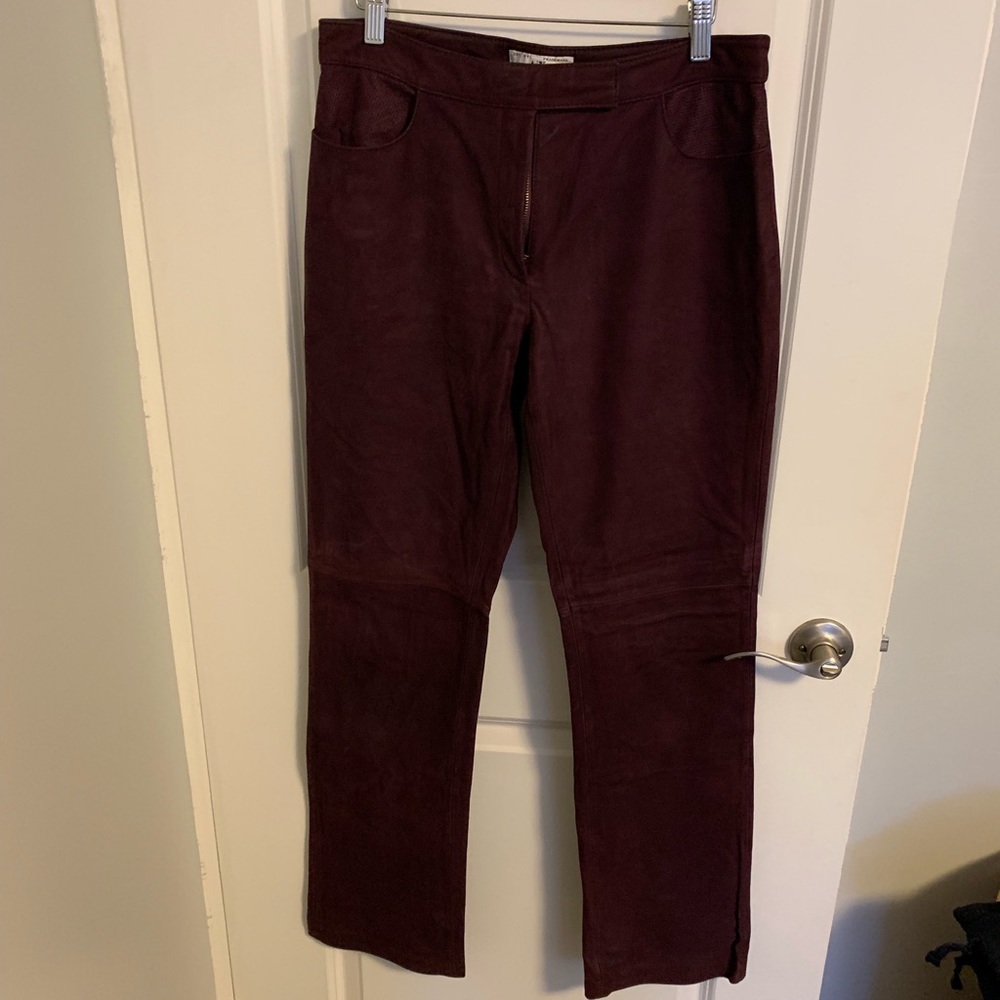 Armani Exchange plum suede pants Sz 8